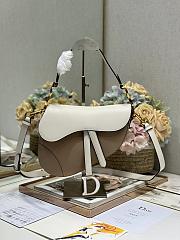 Colestore Dior Saddle Bag with Strap Two-Tone Latte and Trench Beige Supple Calfskin 25.5 x 20 x 6.5 cm - 1