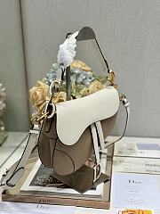 Colestore Dior Saddle Bag with Strap Two-Tone Latte and Trench Beige Supple Calfskin 25.5 x 20 x 6.5 cm - 2