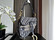 Colestore Dior Saddle Bag Blue Dior Oblique Embroidery 25.5 x 20 x 6.5 cm - 4