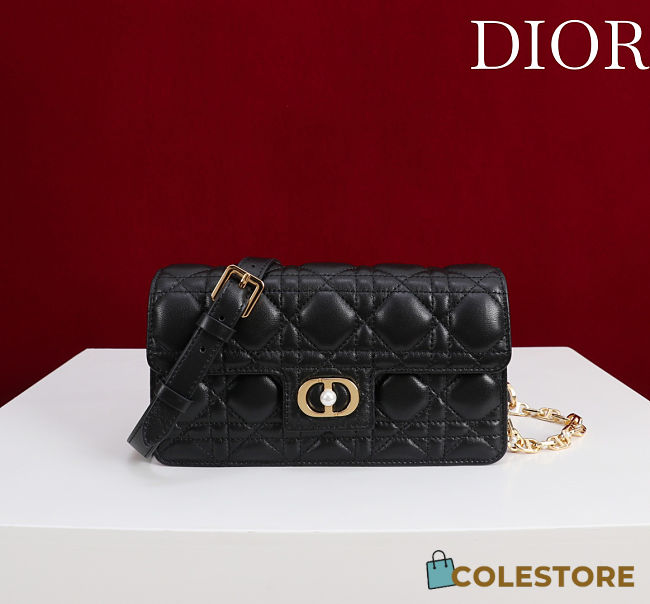 Colestore Dior Jolie Mini Bag Black Cannage Lambskin 21 x 11.5 x 4.5 cm - 1
