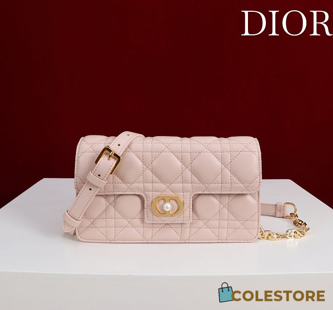 Colestore Dior Jolie Mini Bag Powder Pink Cannage Lambskin 21 x 11.5 x 4.5 cm - 1