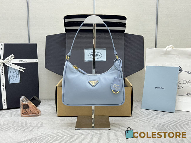 Colestore Prada Re-Edition 2005 Re-Nylon and Saffiano Mini Bag Pale Blue 22x18x6.5cm - 1