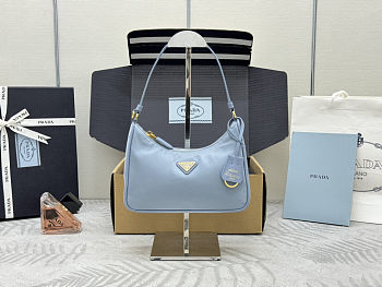 Colestore Prada Re-Edition 2005 Re-Nylon and Saffiano Mini Bag Pale Blue 22x18x6.5cm