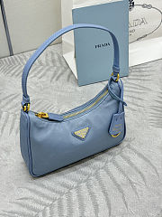Colestore Prada Re-Edition 2005 Re-Nylon and Saffiano Mini Bag Pale Blue 22x18x6.5cm - 6