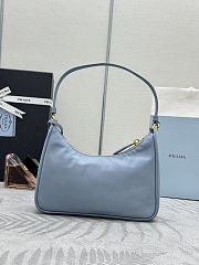 Colestore Prada Re-Edition 2005 Re-Nylon and Saffiano Mini Bag Pale Blue 22x18x6.5cm - 4