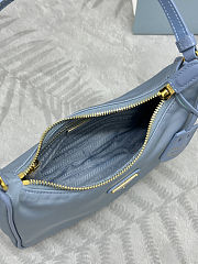 Colestore Prada Re-Edition 2005 Re-Nylon and Saffiano Mini Bag Pale Blue 22x18x6.5cm - 3