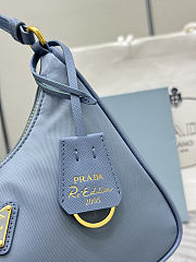Colestore Prada Re-Edition 2005 Re-Nylon and Saffiano Mini Bag Pale Blue 22x18x6.5cm - 2