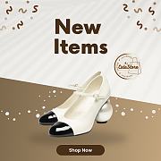 Colestore Chanel Mary Janes Lambskin, Shiny Calfskin & Faux Pearl Black & White - 1