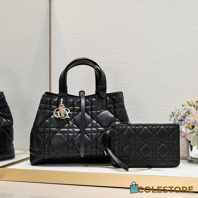 	 Colestore Dior Medium Dior Toujours Bag Black Macrocannage Calfskin 28.5x19x21cm - 1