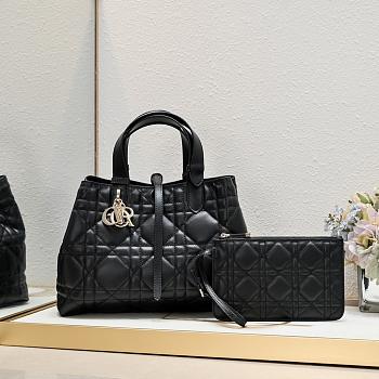 	 Colestore Dior Medium Dior Toujours Bag Black Macrocannage Calfskin 28.5x19x21cm