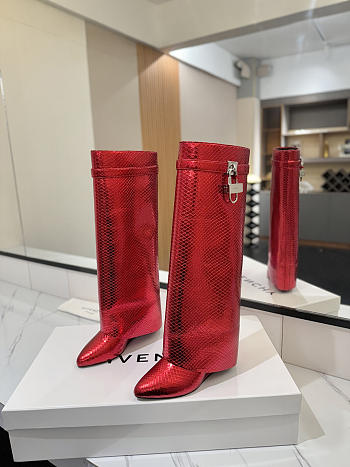 Colestore Givenchy Shark Lock in Python Red Boots
