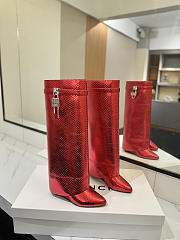Colestore Givenchy Shark Lock in Python Red Boots - 2