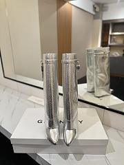 Colestore Givenchy Shark Lock in Python Silver Boots - 5