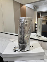 Colestore Givenchy Shark Lock in Python Silver Boots - 4