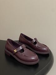 Colestore Chanel Moccasins Shoes Calfskin Burgundy - 1