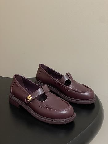 Colestore Chanel Moccasins Shoes Calfskin Burgundy
