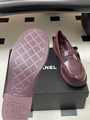 Colestore Chanel Moccasins Shoes Calfskin Burgundy - 6