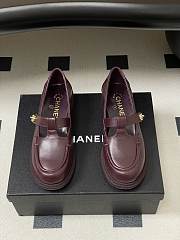 Colestore Chanel Moccasins Shoes Calfskin Burgundy - 5