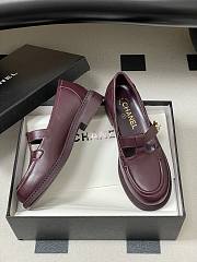 Colestore Chanel Moccasins Shoes Calfskin Burgundy - 4