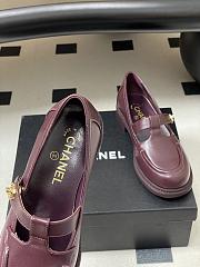 Colestore Chanel Moccasins Shoes Calfskin Burgundy - 3