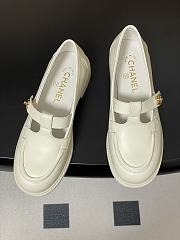 Colestore Chanel Moccasins Shoes Calfskin White - 4