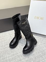 Colestore Dior D-Town Boot Black Calfskin and Nylon with Embroidered Cannage Motif - 1