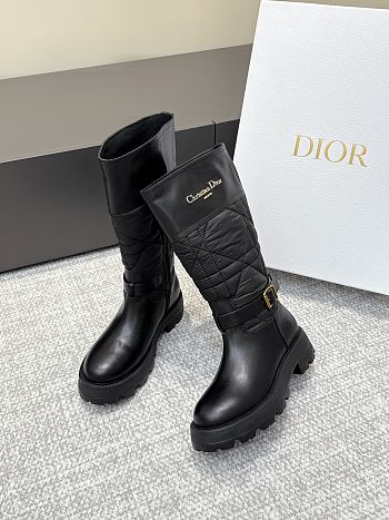 Colestore Dior D-Town Boot Black Calfskin and Nylon with Embroidered Cannage Motif