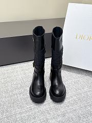 Colestore Dior D-Town Boot Black Calfskin and Nylon with Embroidered Cannage Motif - 4