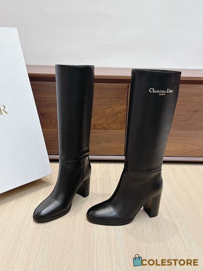 Colestore Dior D-Town Heeled Boot Black Supple Calfskin - 1