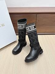 Colestore Dior D-Major Boot Black and White Cannage Tweed and Black Calfskin - 1