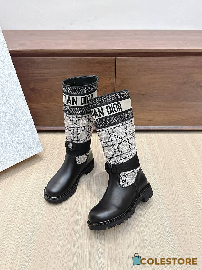 Colestore Dior D-Major Boot Beige and Black Cannage Tweed and Black Calfskin - 1