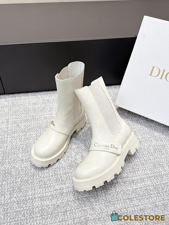 Colestore Dior D-Quest Ankle Boot White Calfskin  - 1