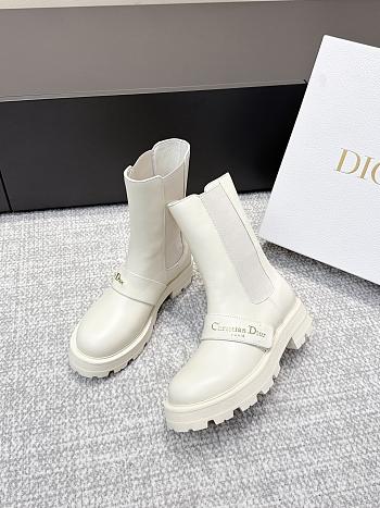 Colestore Dior D-Quest Ankle Boot White Calfskin 