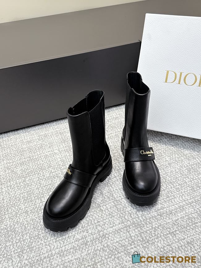 	 Colestore Dior D-Quest Ankle Boot Black Calfskin - 1