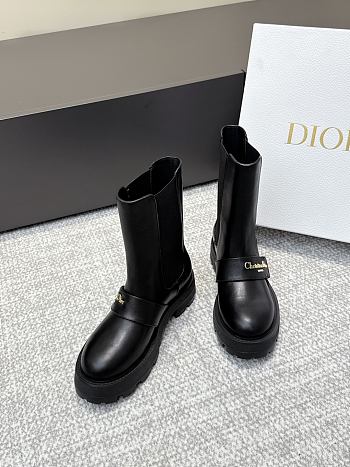	 Colestore Dior D-Quest Ankle Boot Black Calfskin