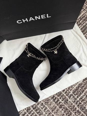 Colestore Chanel Black Suede Ankle Boots