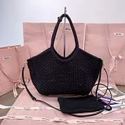 Colestore Miu Miu Ivy Cotton Mesh Bag Black 28x26x12.5cm - 5