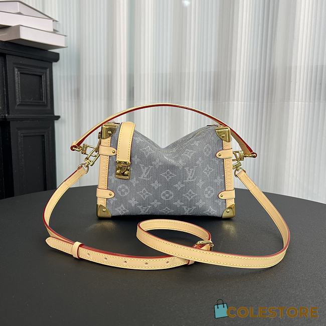 Colestore Louis Vuitton Side Trunk MM Grey Denim 23.5×16×8.5cm - 1