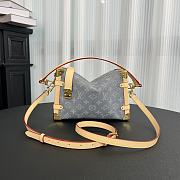 Colestore Louis Vuitton Side Trunk MM Grey Denim 23.5×16×8.5cm - 1