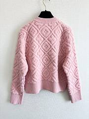 Colestore Louis Vuitton Diamond-Pattern Textured Knit Cardigan in Pink - 4