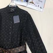 Colestore Louis Vuitton Monogram Sheer Long-Sleeve Shirt Dress in Black - 6