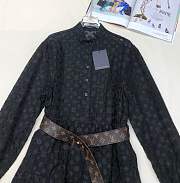 Colestore Louis Vuitton Monogram Sheer Long-Sleeve Shirt Dress in Black - 5