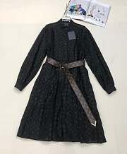 Colestore Louis Vuitton Monogram Sheer Long-Sleeve Shirt Dress in Black - 3