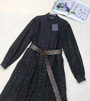 Colestore Louis Vuitton Monogram Sheer Long-Sleeve Shirt Dress in Black - 2
