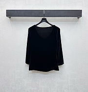 Colestore Chanel Sweetheart Neck Bow Tie Mid-Sleeve Top - 4