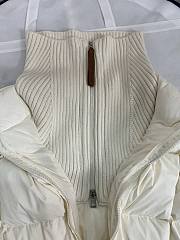 Colestore Moncler Ribbed Collar Down Puffer Jacket in Off-White. - 5