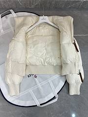 Colestore Moncler Ribbed Collar Down Puffer Jacket in Off-White. - 4