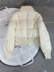 Colestore Moncler Ribbed Collar Down Puffer Jacket in Off-White. - 2