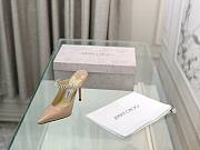 Colestore Jimmy Choo Bing 65 Ballet Pink Patent Leather Mules with Crystal Strap - 5