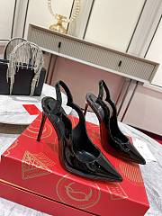 Colestore Christian Louboutin Hot Chick Sling Slingback Pumps Patent leather Black  - 2